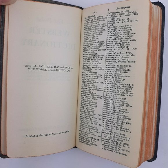 Vintage Vest Pocket Webster Dictionary Self-Pronouncing 1953 - Picture 6 of 11